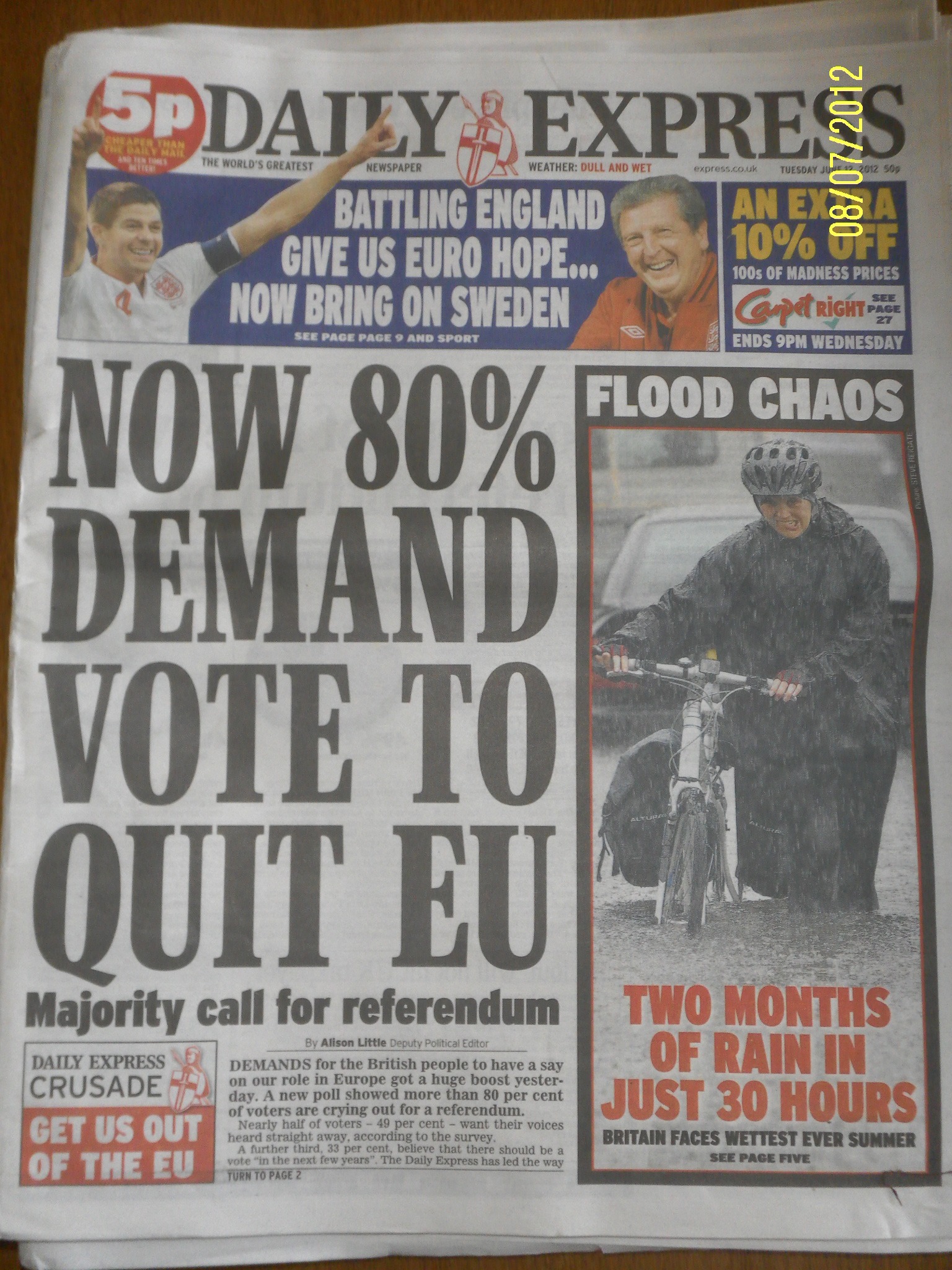 The Daily Express Front Page